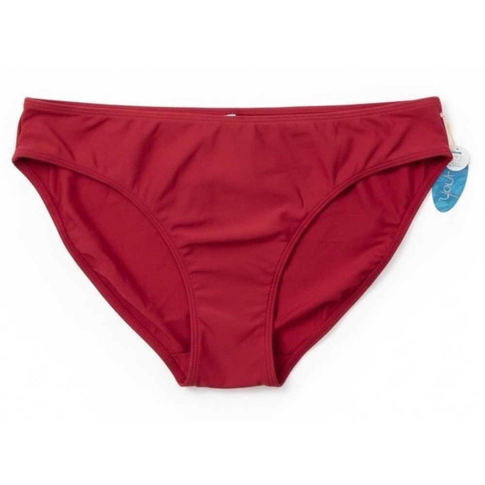 Nynah Women's Bikini Bottoms Sz‎ 22W Red Full Coverage Swim NWT
